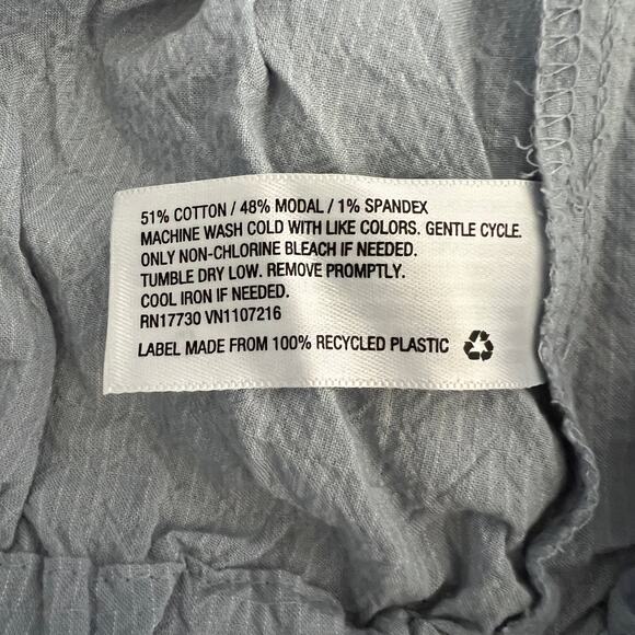 A New Day Women's Light Blue Striped Bubble Hem Top - Size Medium - NWT - Picture 6 of 8